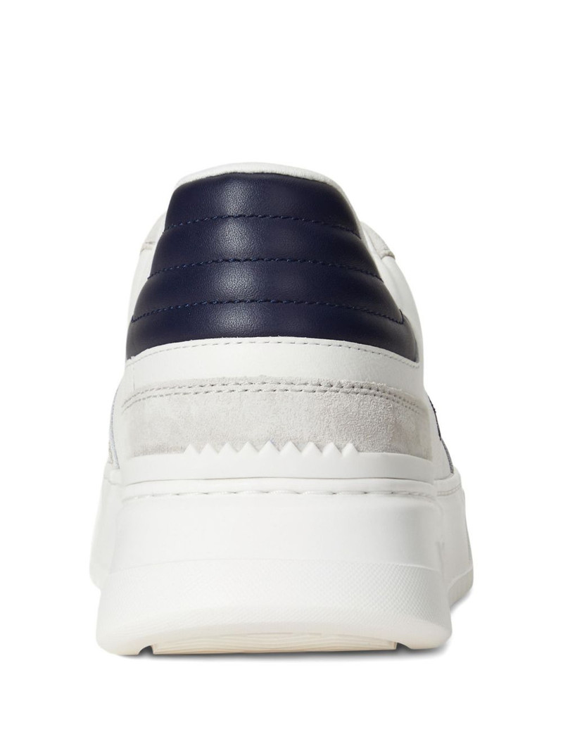 leather low-top lace-up sneakers 3