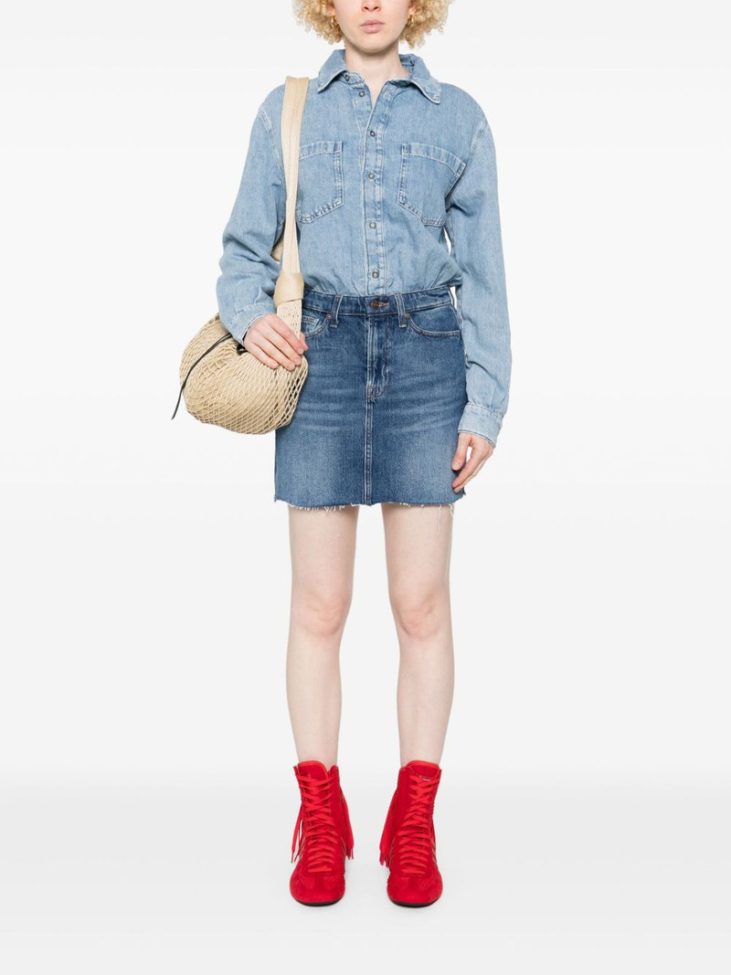 7 For All Mankind denim mini skirt outlook