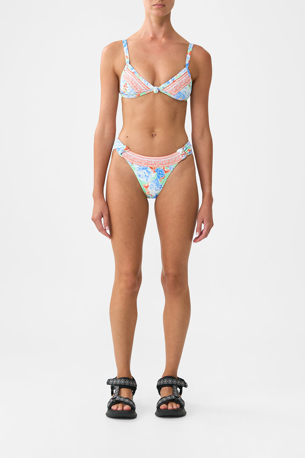 REGULAR BIKINI BOTTOM WITH RUCHED KNOT SIDES - 2