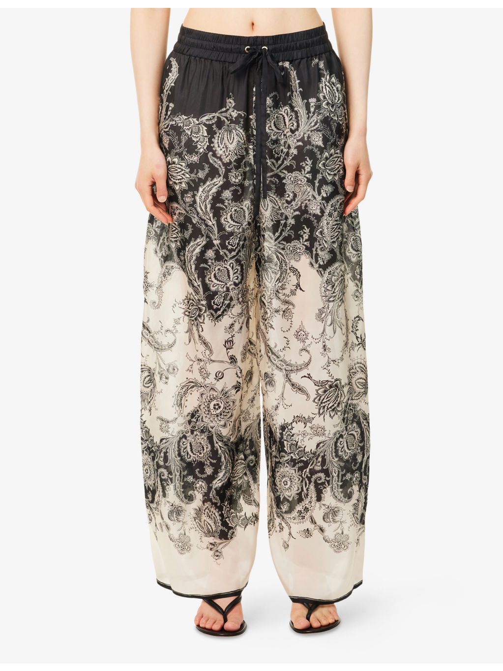 Rhiannon Relaxed-Fit Silk Trousers - 3