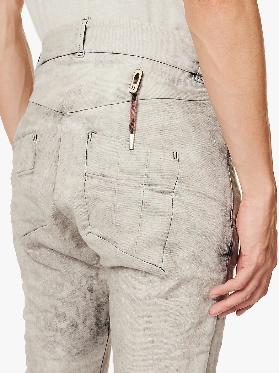 P13 acid-wash slim-leg jeans - 6