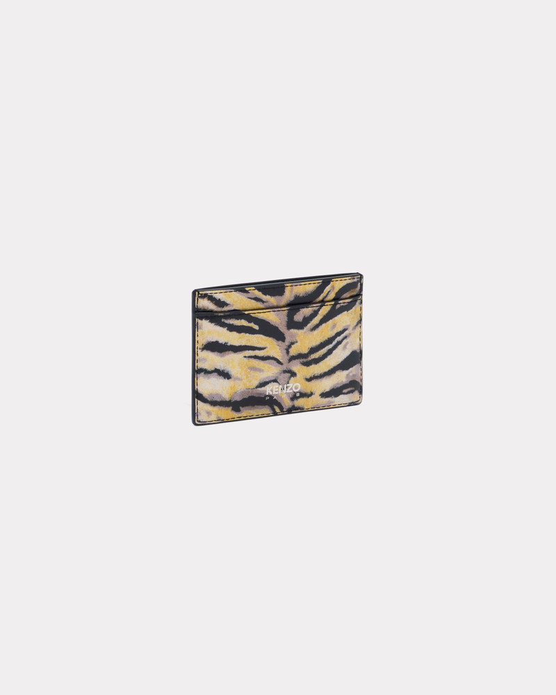 'KENZO Tiger' card holder in leather 1