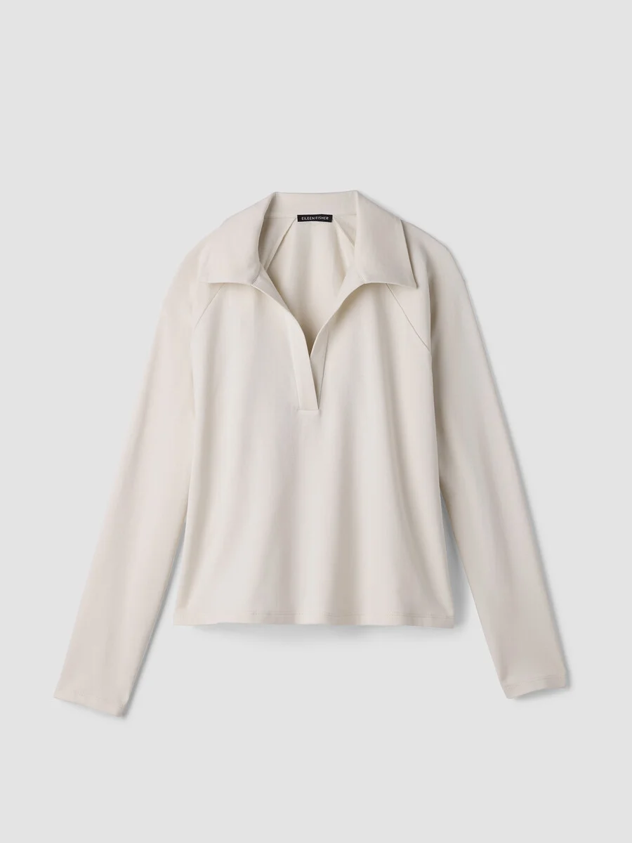 Cozy Brushed Terry Hug Split Neck Top - 1