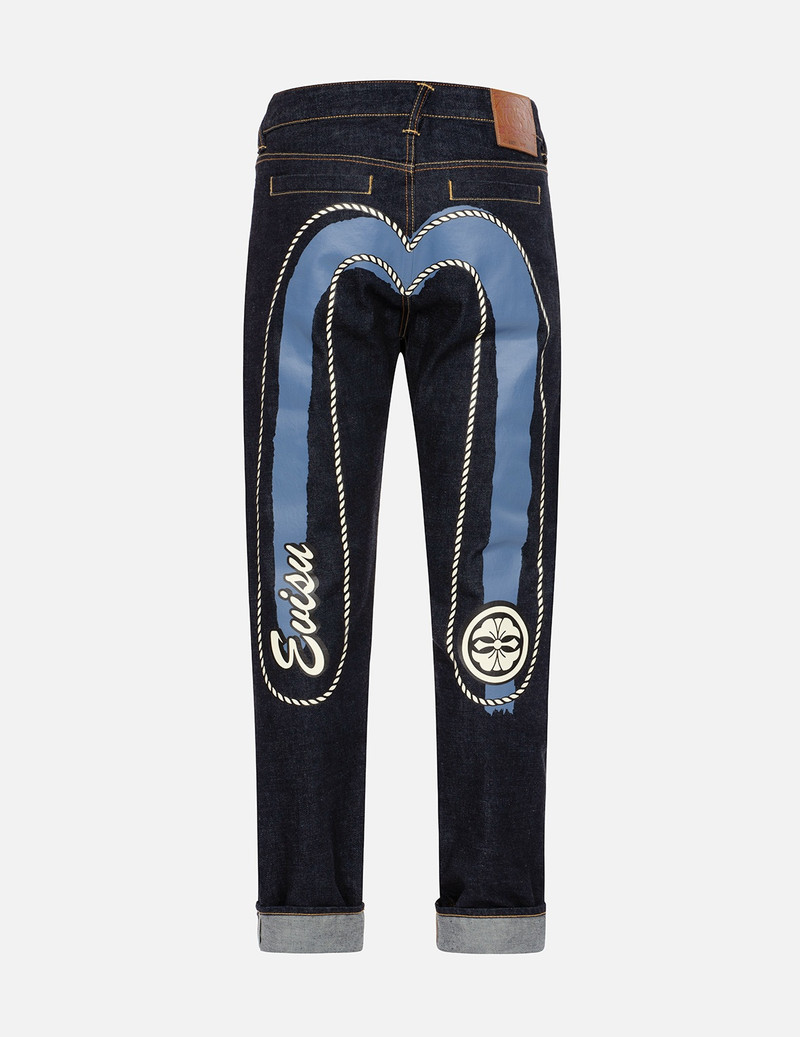 EVISU DOUBLE DAICOCK PRINT CARROT FIT SELVEDGE DENIM JEANS #2017 outlook