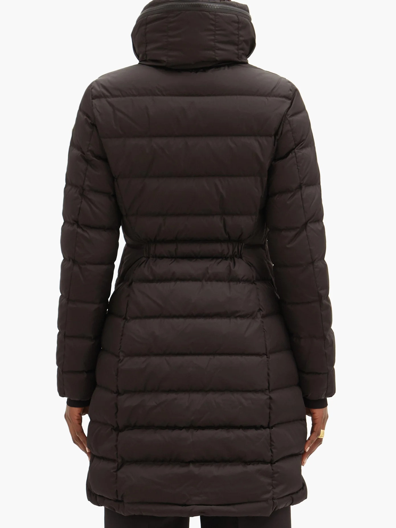 Flammette zip-away hood quilted down coat - 5