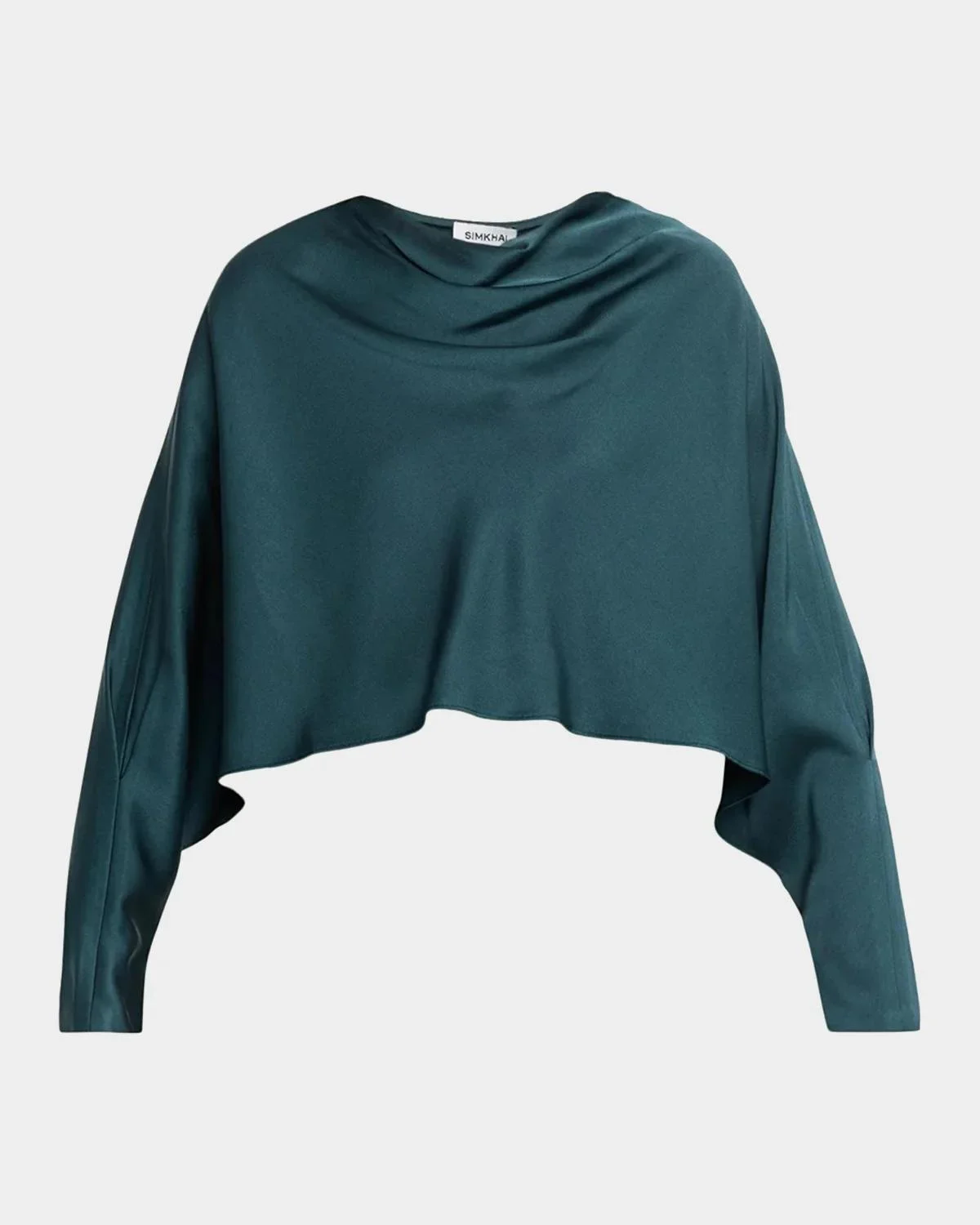 Bearitz Draped Cowl-Neck Satin Top - 1