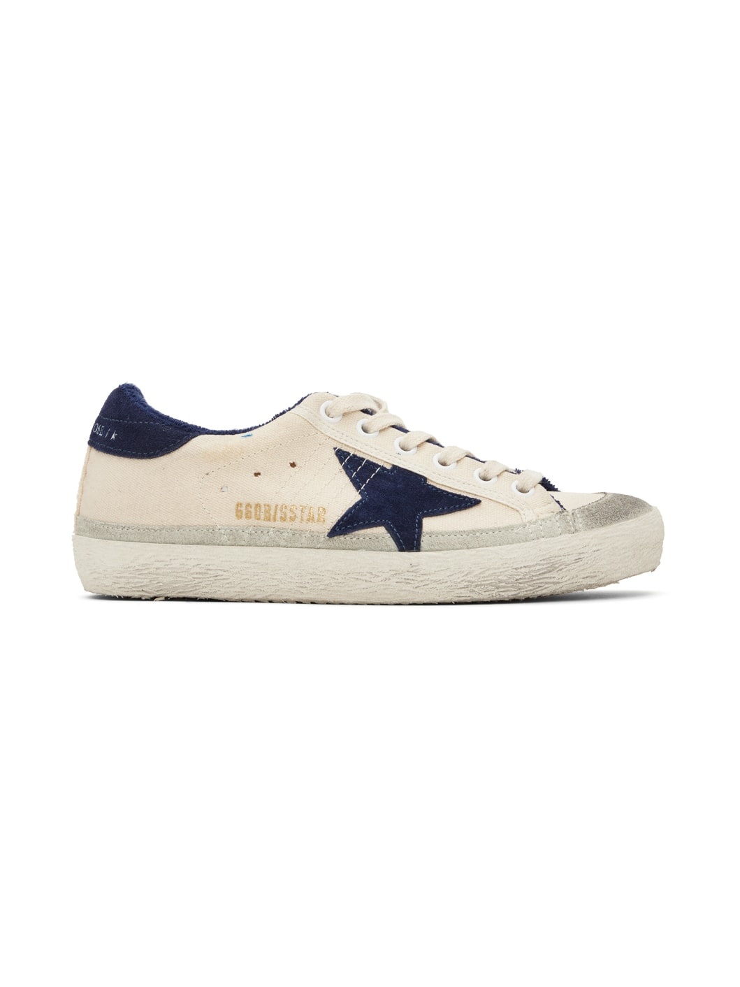 Beige & Blue Super-Star Classic Sneakers - 1