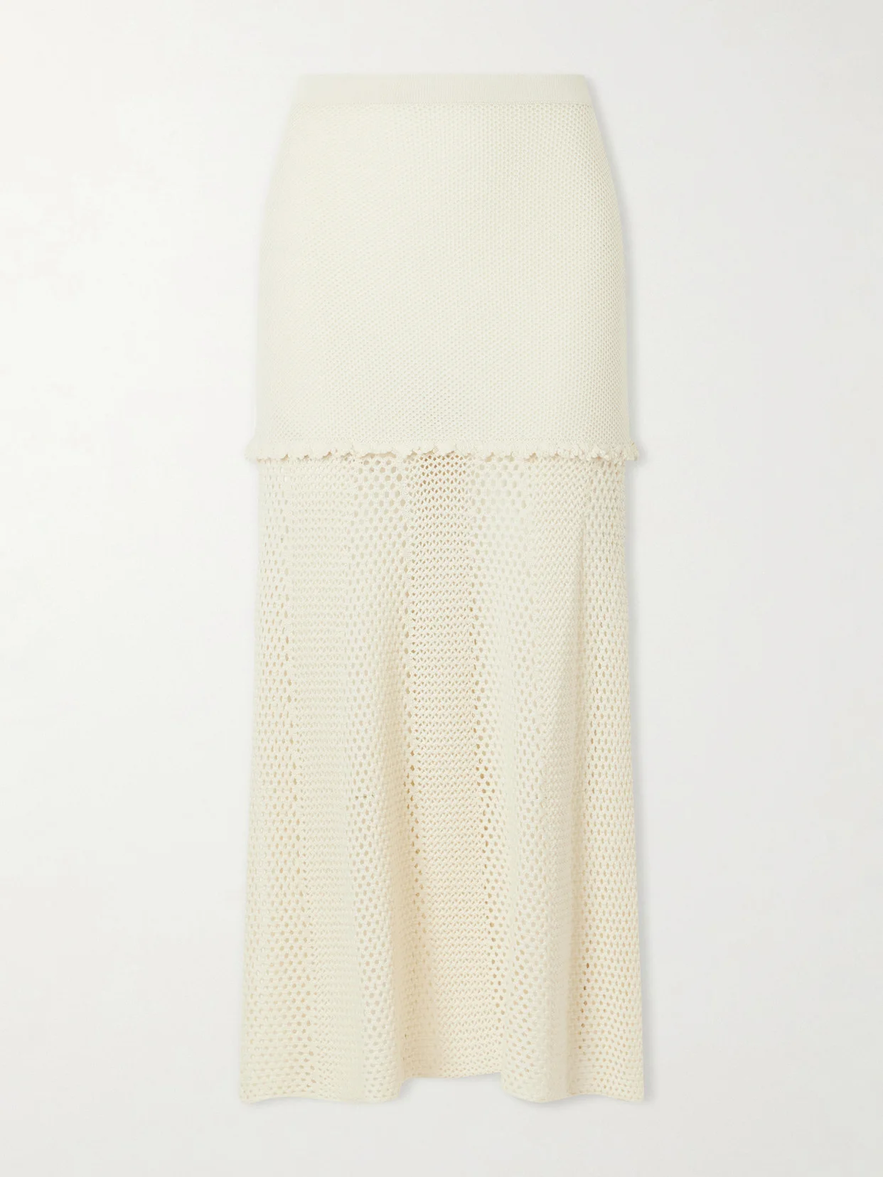 Mural Crocheted Cotton Midi Skirt - 1