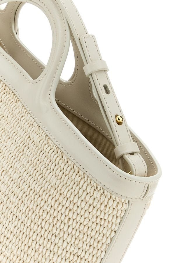 Marni Ivory raffia and leather Tropicalia bucket bag
