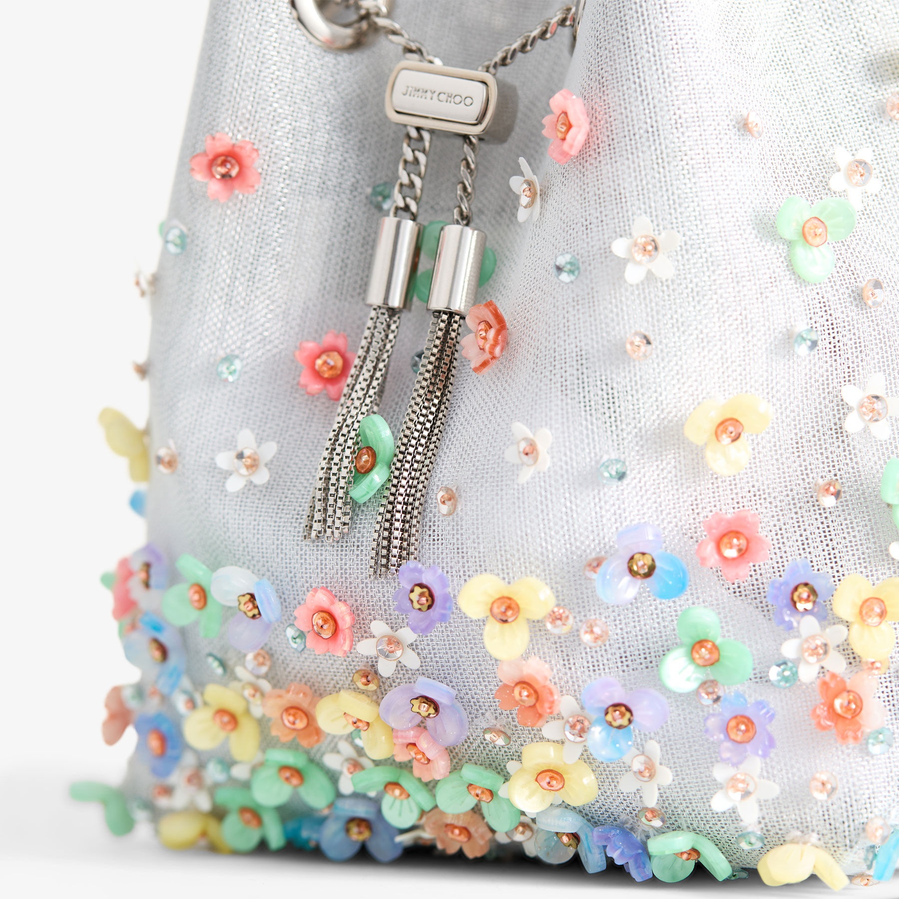 Bon Bon
Silver Mesh Bag With Embroidered Daisies - 3