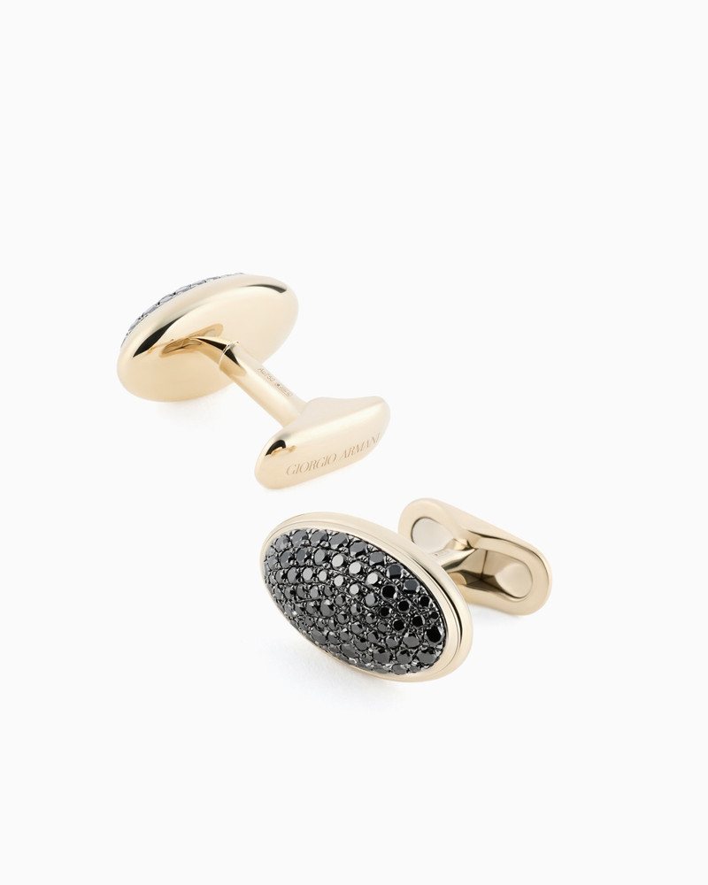 GIORGIO ARMANI GADIR CUFFLINKS IN 18K GOLD AND DIAMONDS outlook