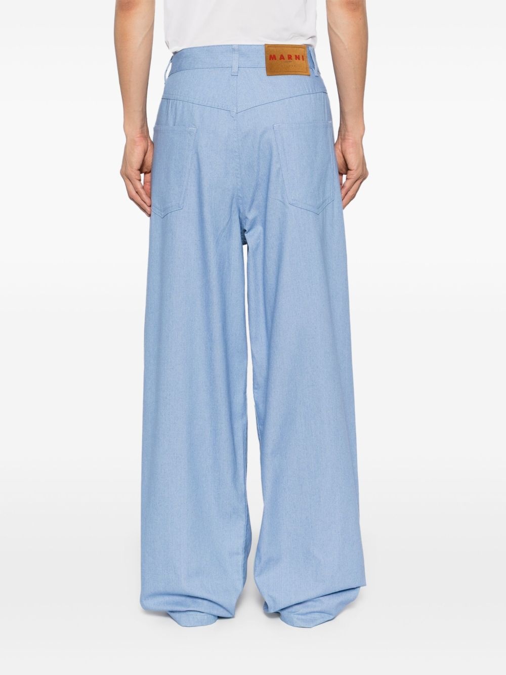 wide-leg denim jeans - 4