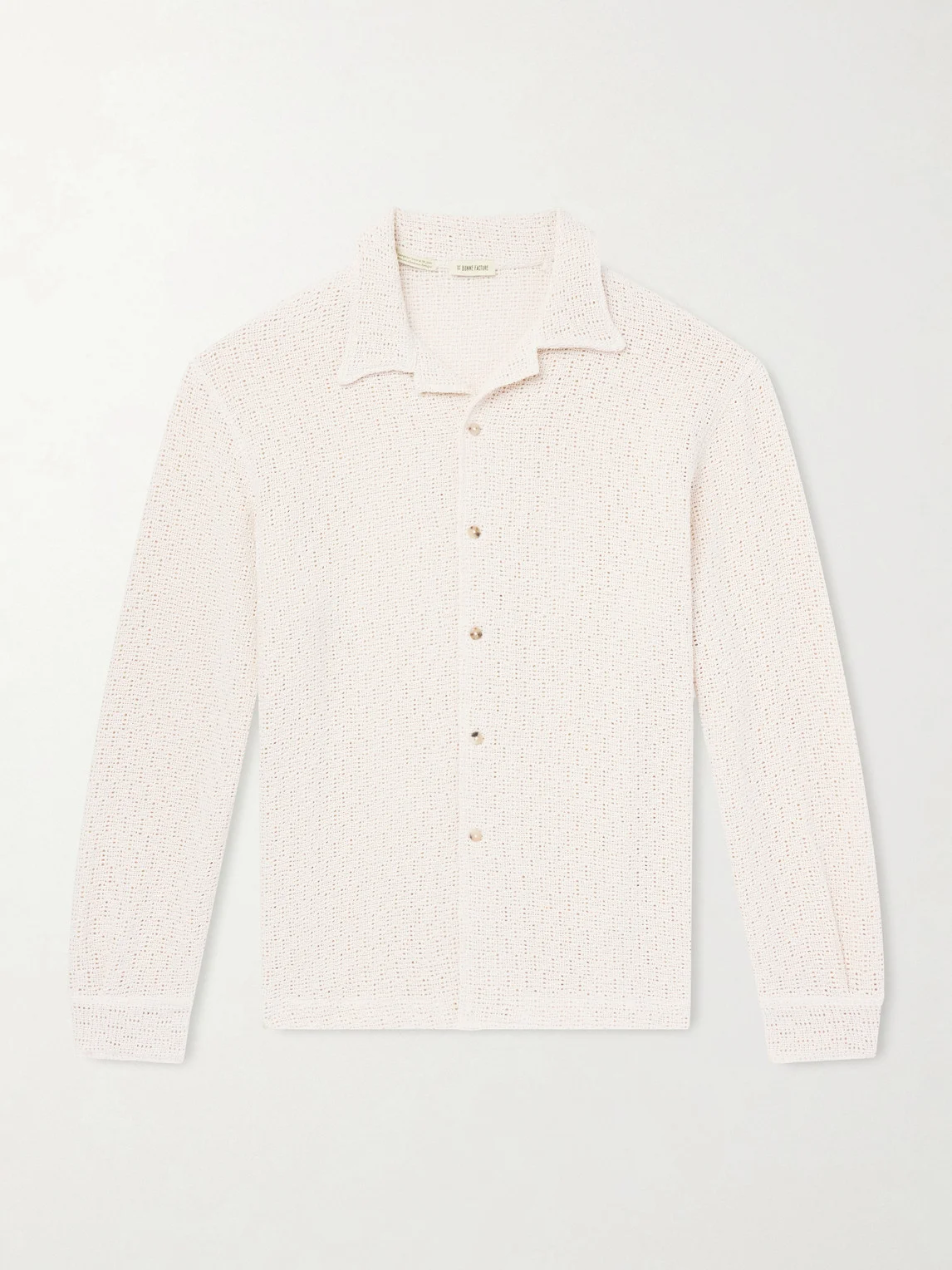 Holiday Camp-Collar Crocheted Cotton Shirt - 1