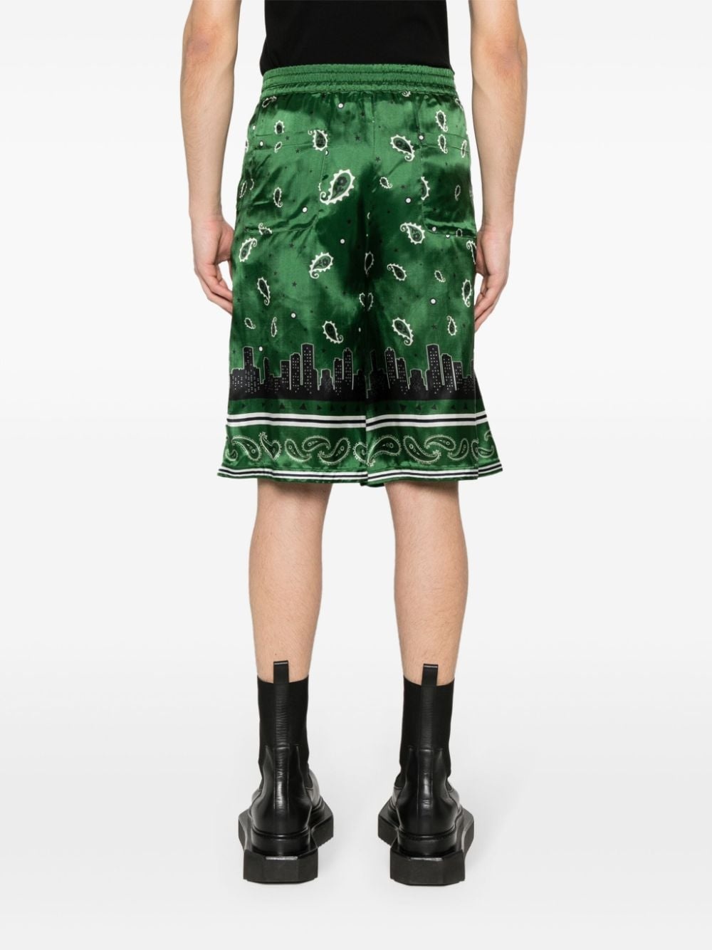 bandana-print twill shorts - 4