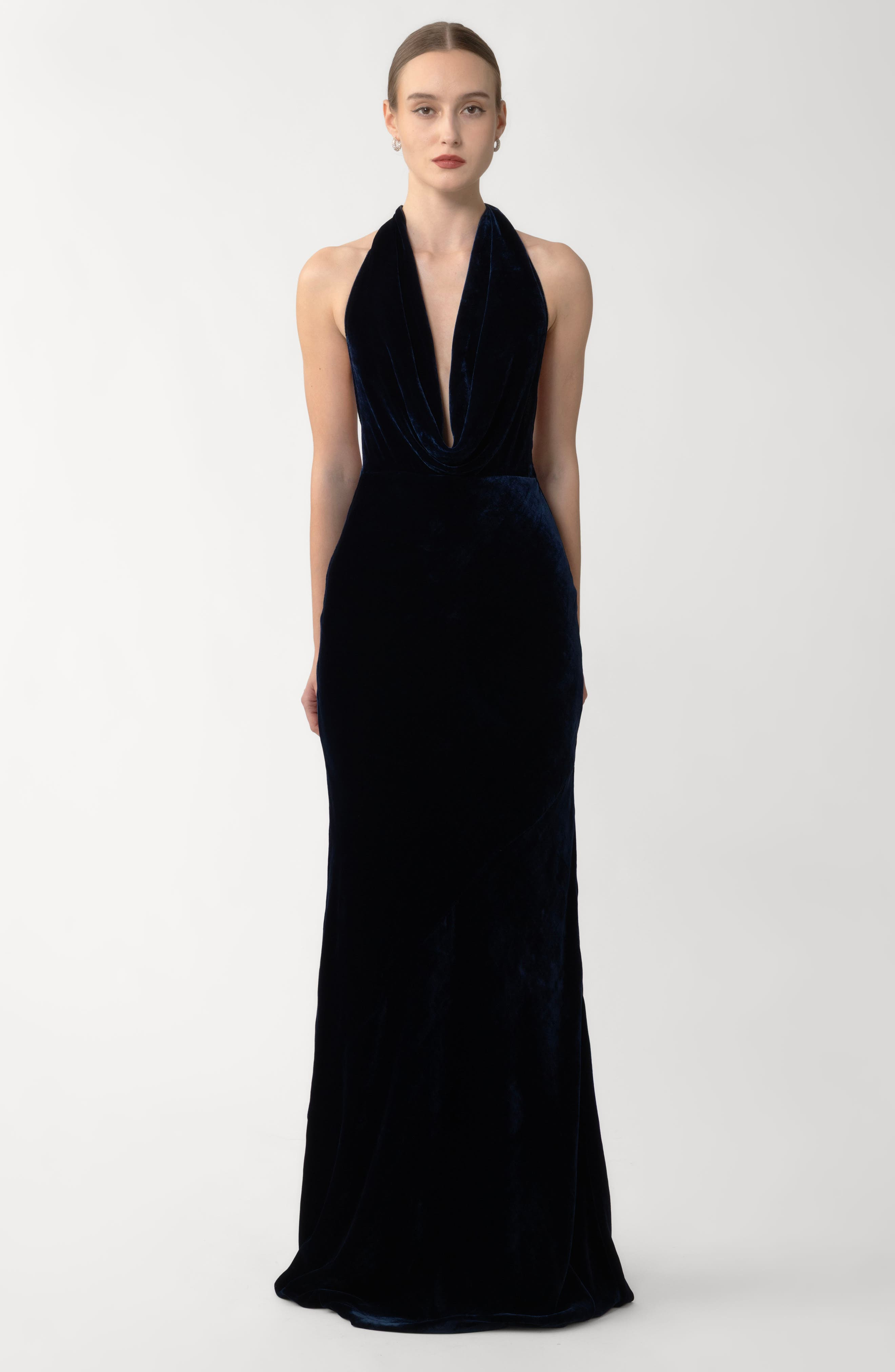 SAU LEE Velvet Gown in Midnight Blue at Nordstrom - 5