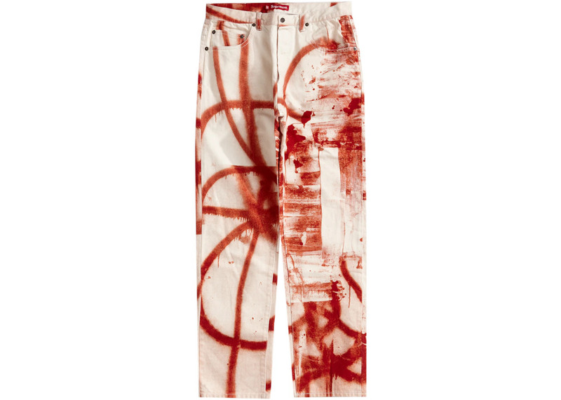 Supreme Supreme Christopher Wool Regular Jean Red outlook