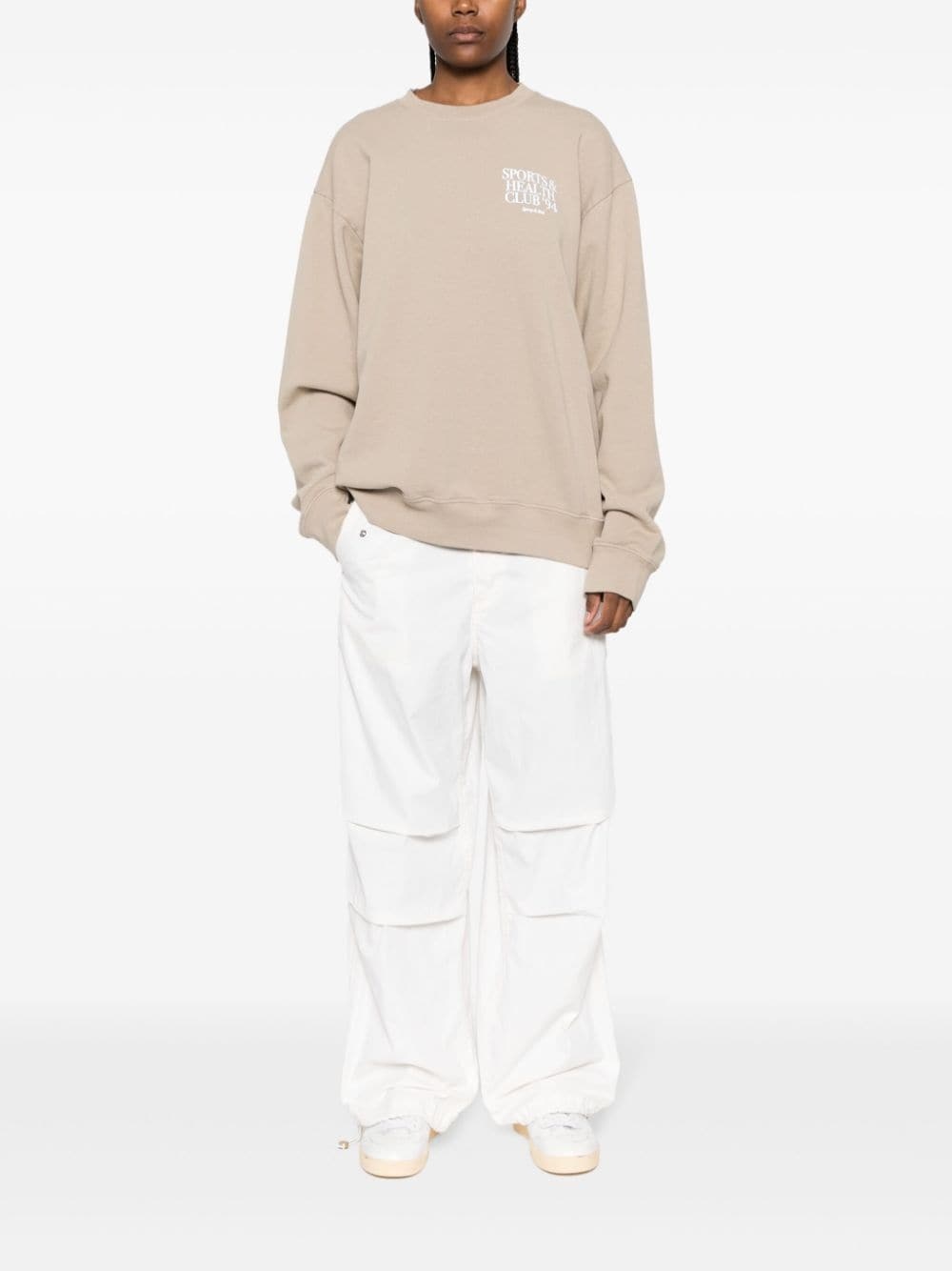 logo-print cotton sweatshirt - 3