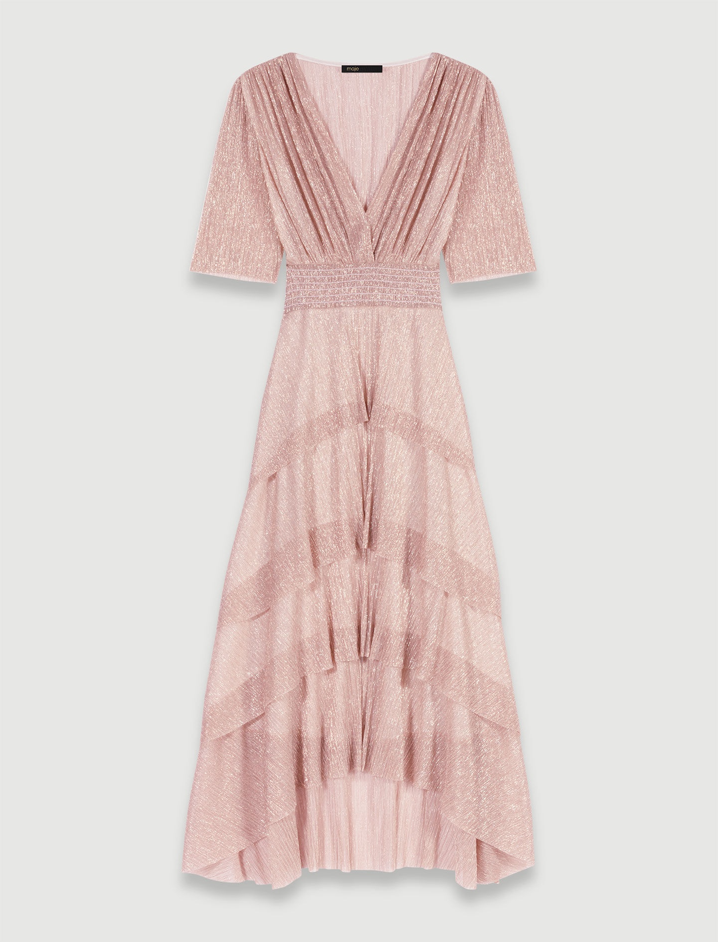 Long ruffled lamé dress - 1
