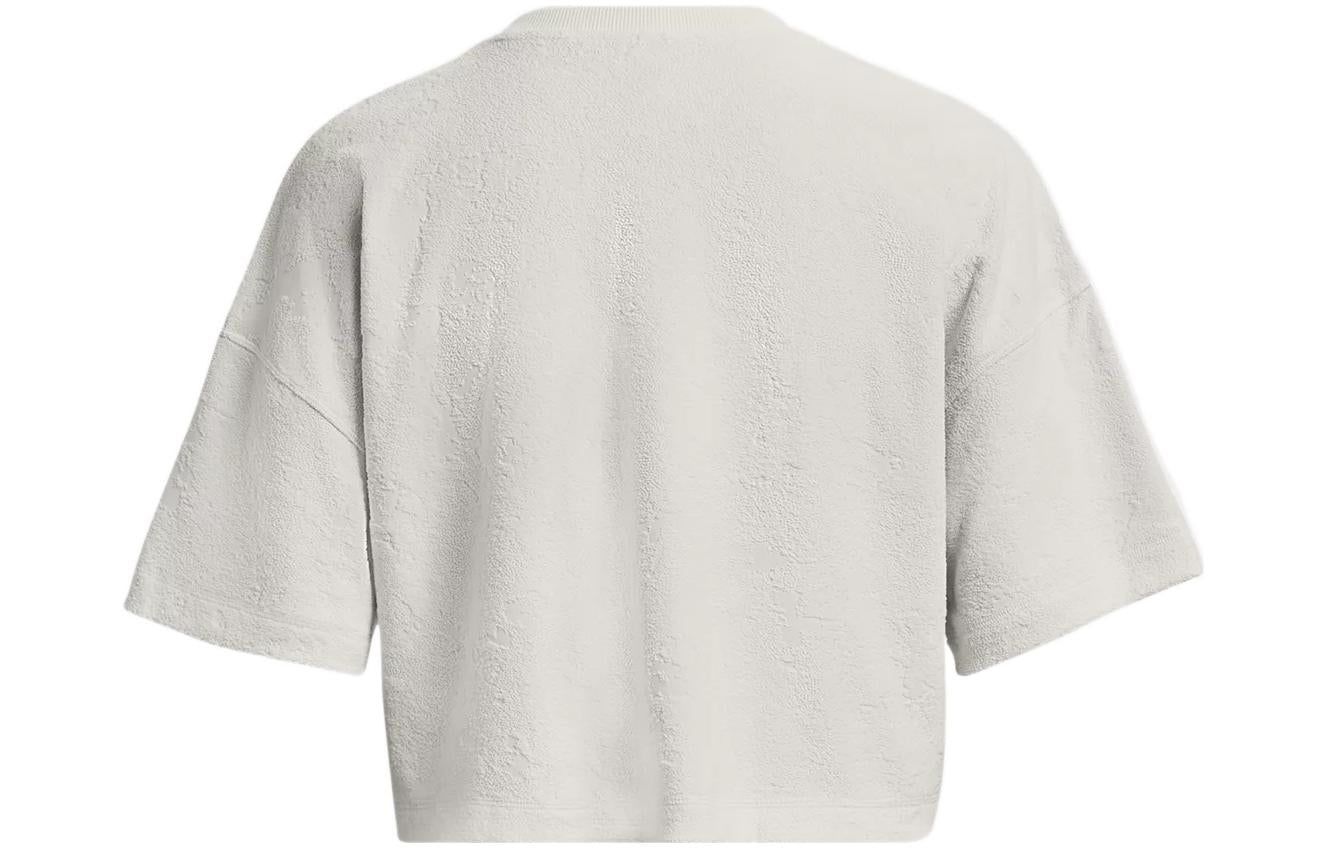 (WMNS) Under Armour Journey Terry Cropped T-shirt 'Grey' 1376914-006 - 2