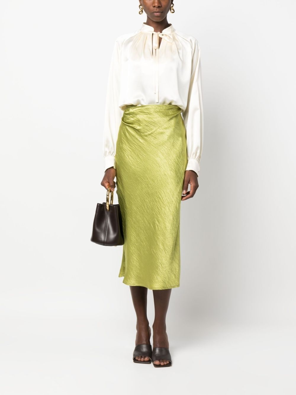 tie-fastening silk blouse - 2