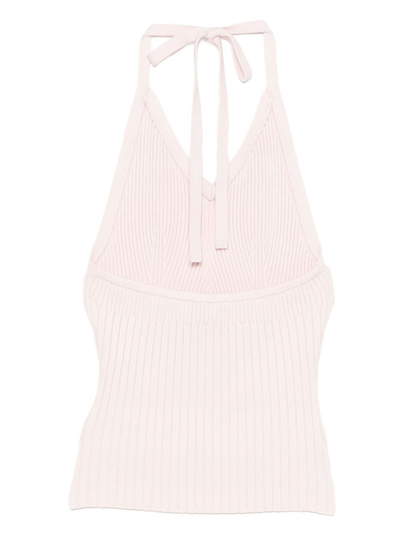 Reformation Delia ribbed halter top outlook