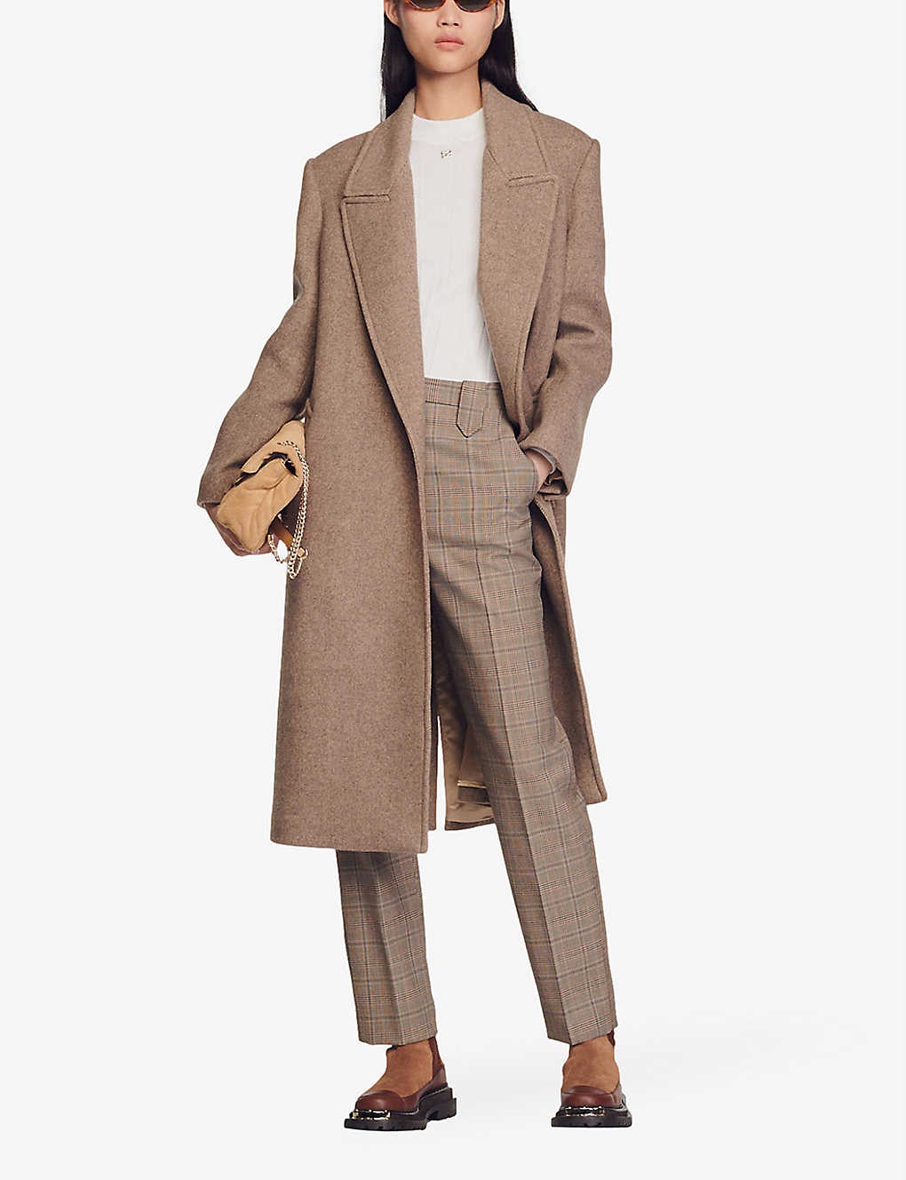 Sandro Long wool blend coat | REVERSIBLE