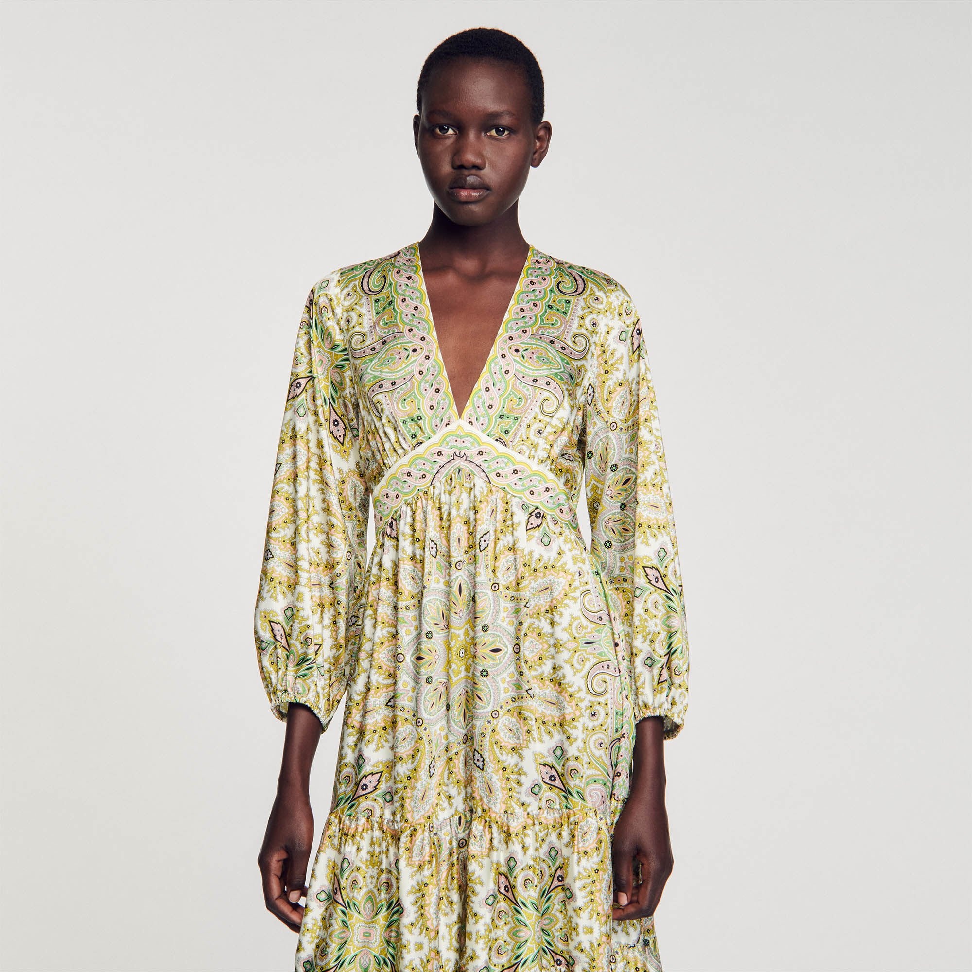 SCARF PRINT MAXI DRESS - 5