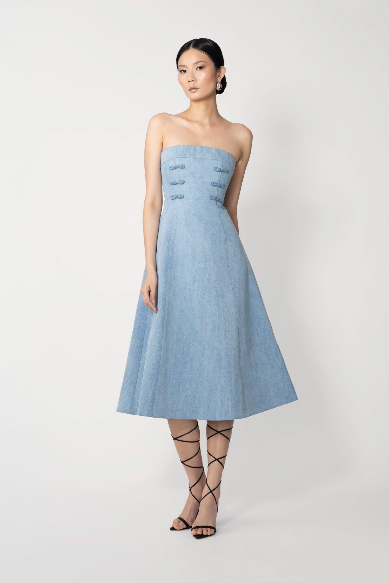 TWYLA DENIM MIDI DRESS - 4