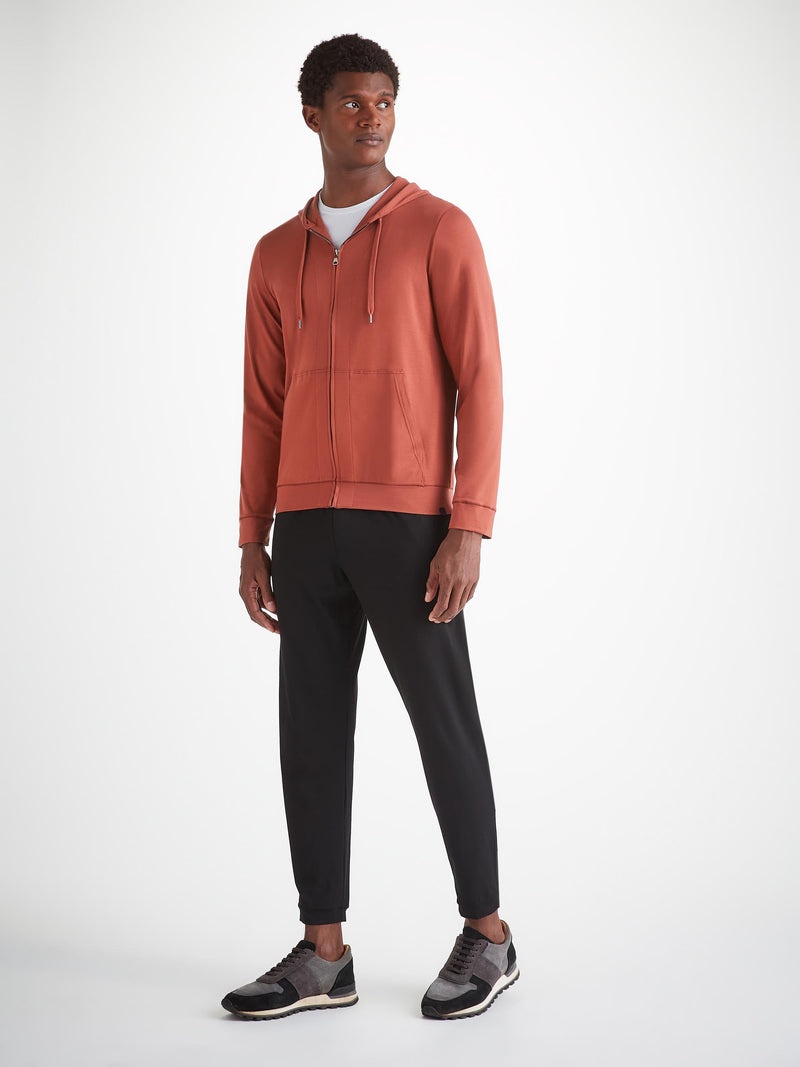 Men's Hoodie Basel Micro Modal Stretch Rust Red - 2
