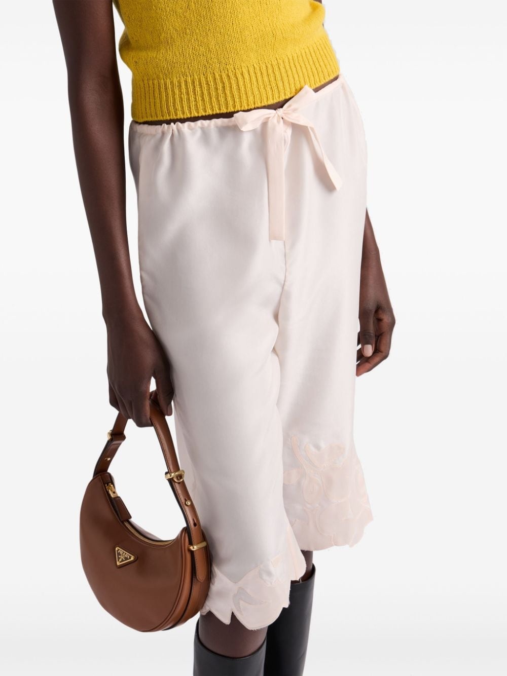 embroidered silk bermuda shorts - 4