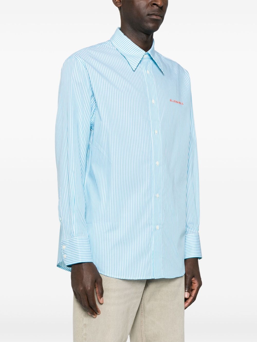 striped poplin shirt - 3