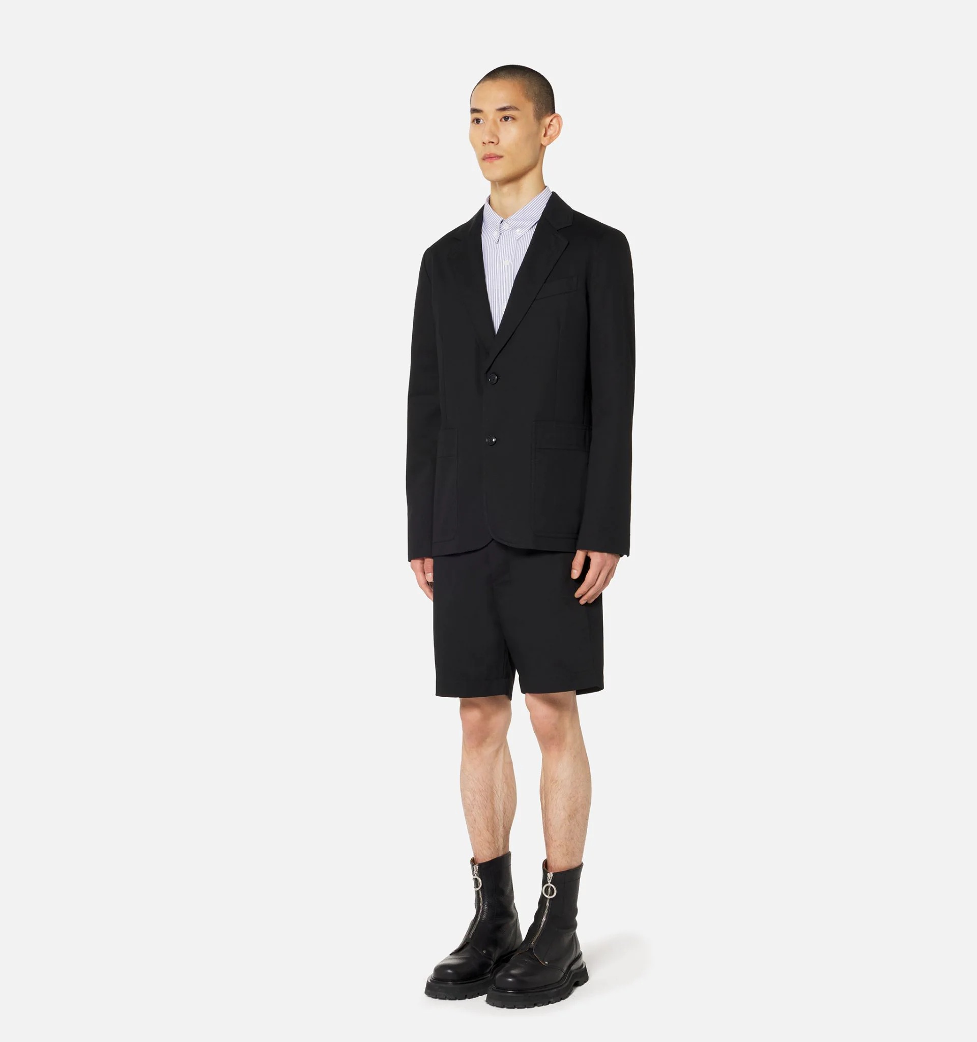 Two Buttons Patch Pockets Jacket - 3
