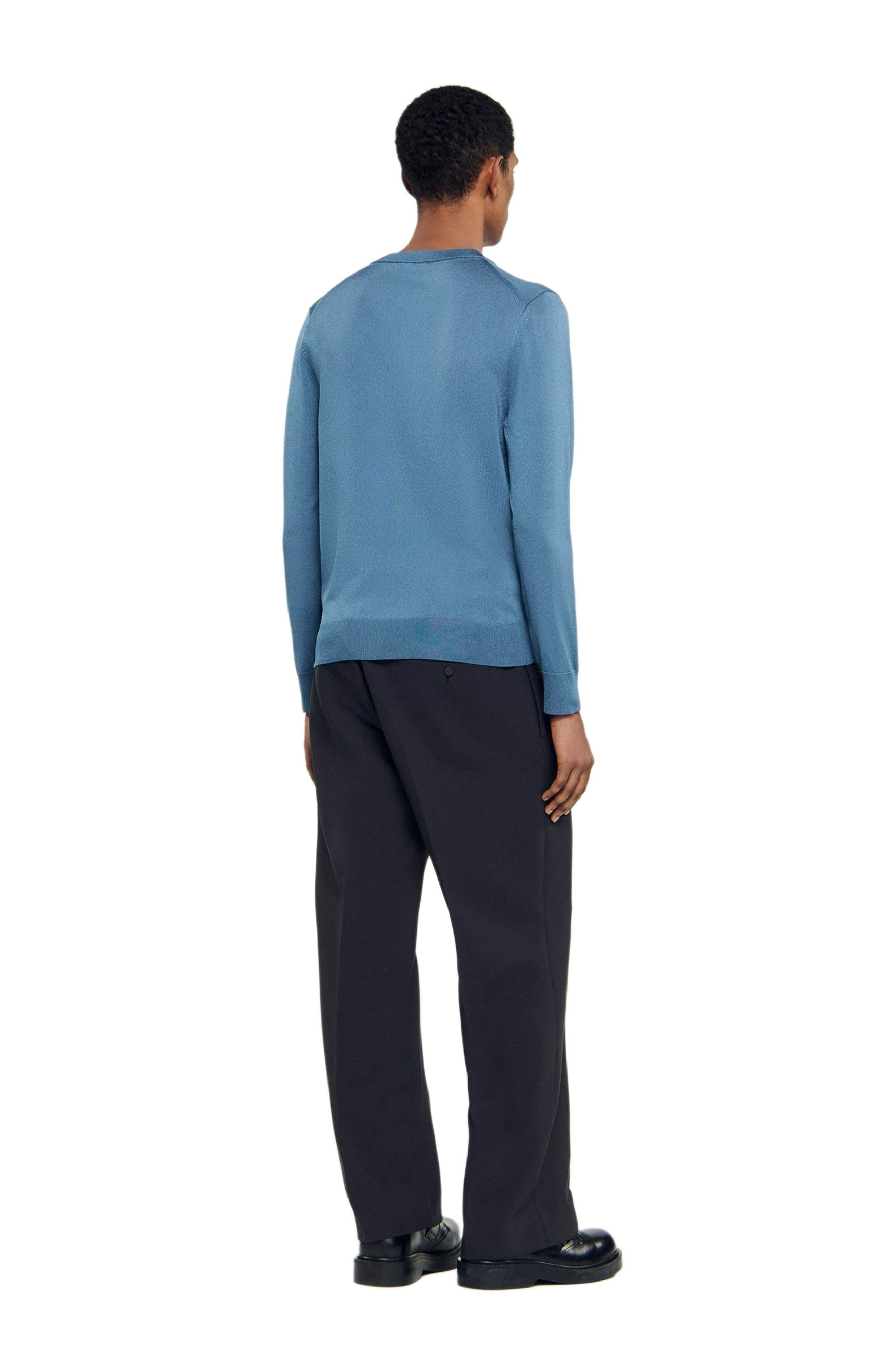 SANDRO Fine knit sweater in Blue Office at Nordstrom - 2
