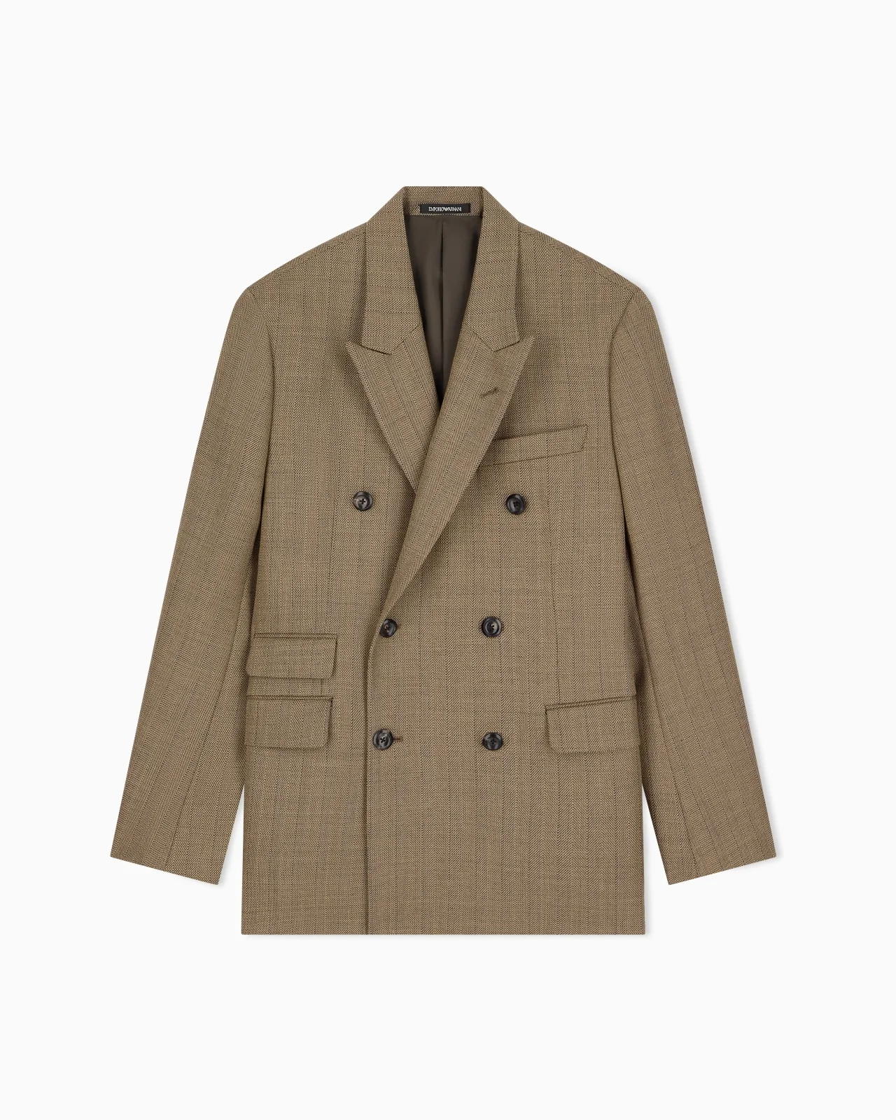 LINED BLAZER IN HERRINGBONE VIRGIN WOOL - 1