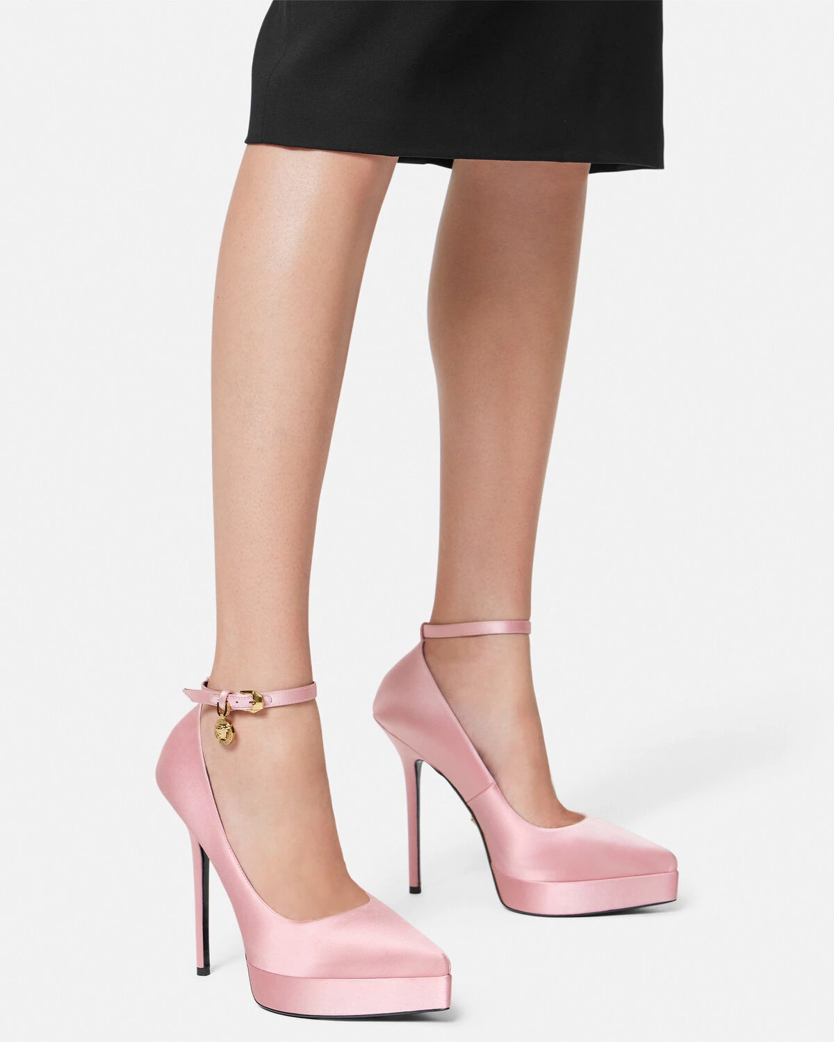 Lycia Satin Platform Pumps 140 mm - 3