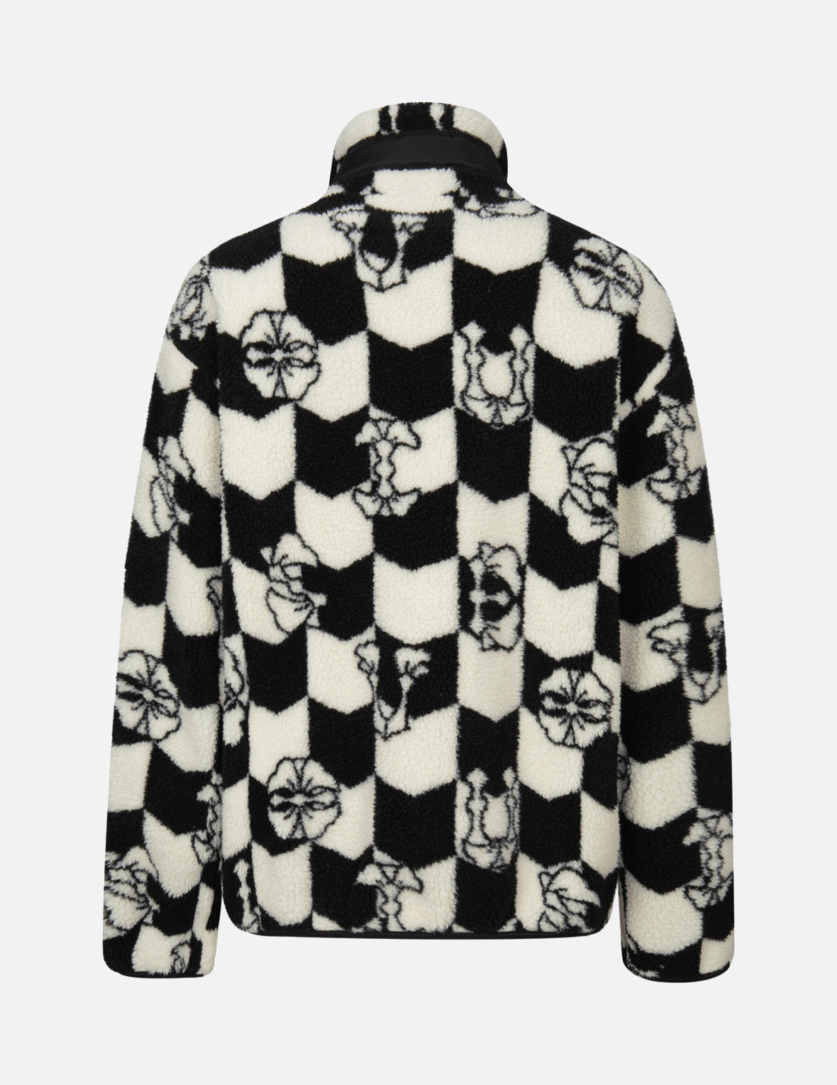 MONOGRAM JACQUARD RELAX FIT ZIPPED SHERPA JACKET - 2