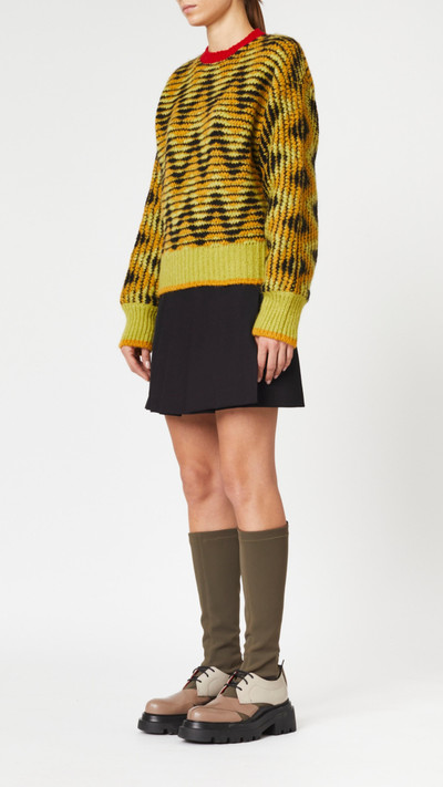 Plan C Long Sleeve Jacquard Knit Sweater outlook