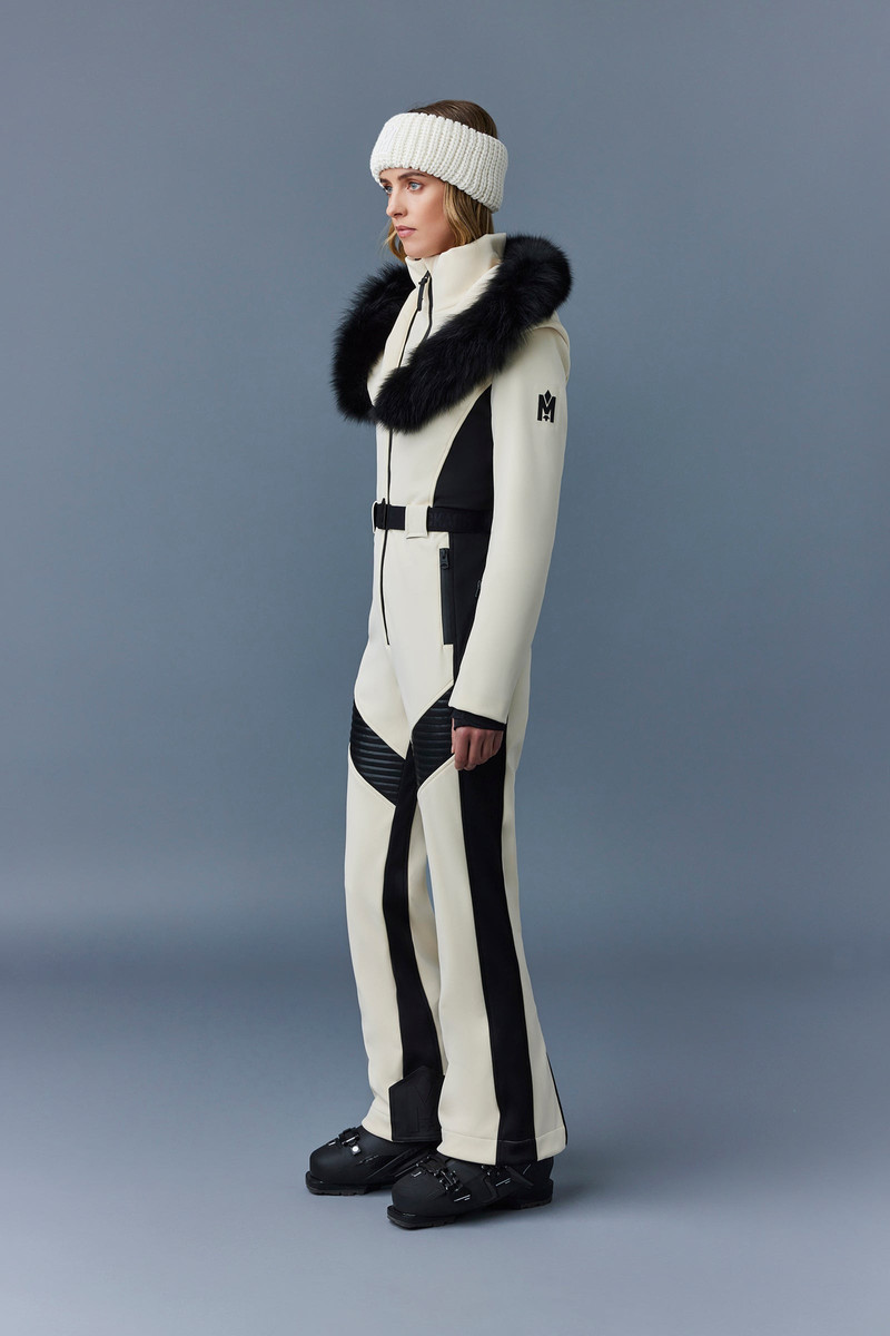 ELLE-Z Techno fleece ski suit with removable hood and fur trim 3