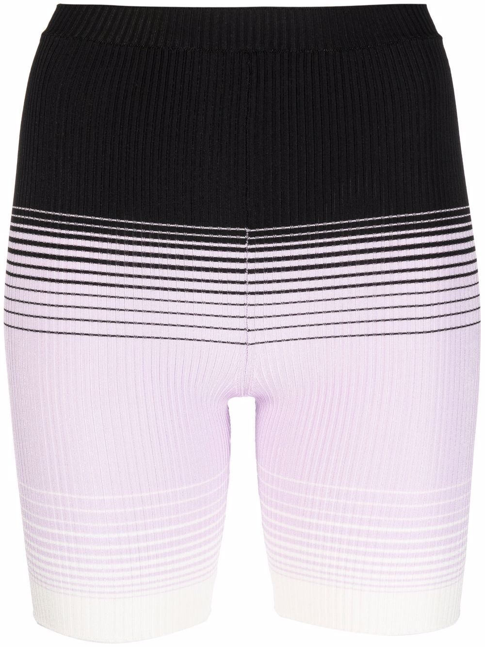 striped ribbed shorts - 1