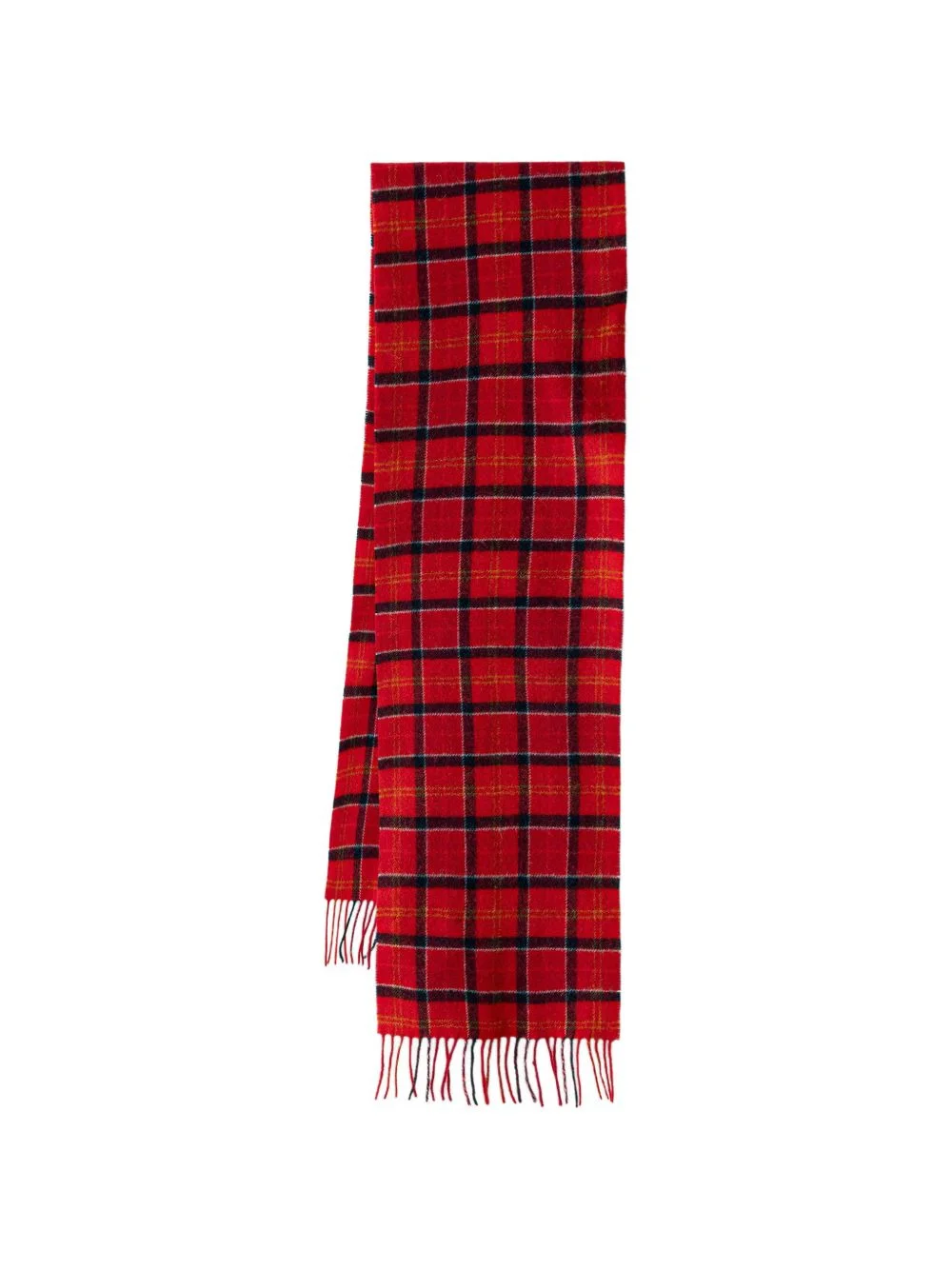 tartan-check fringed scarf - 1
