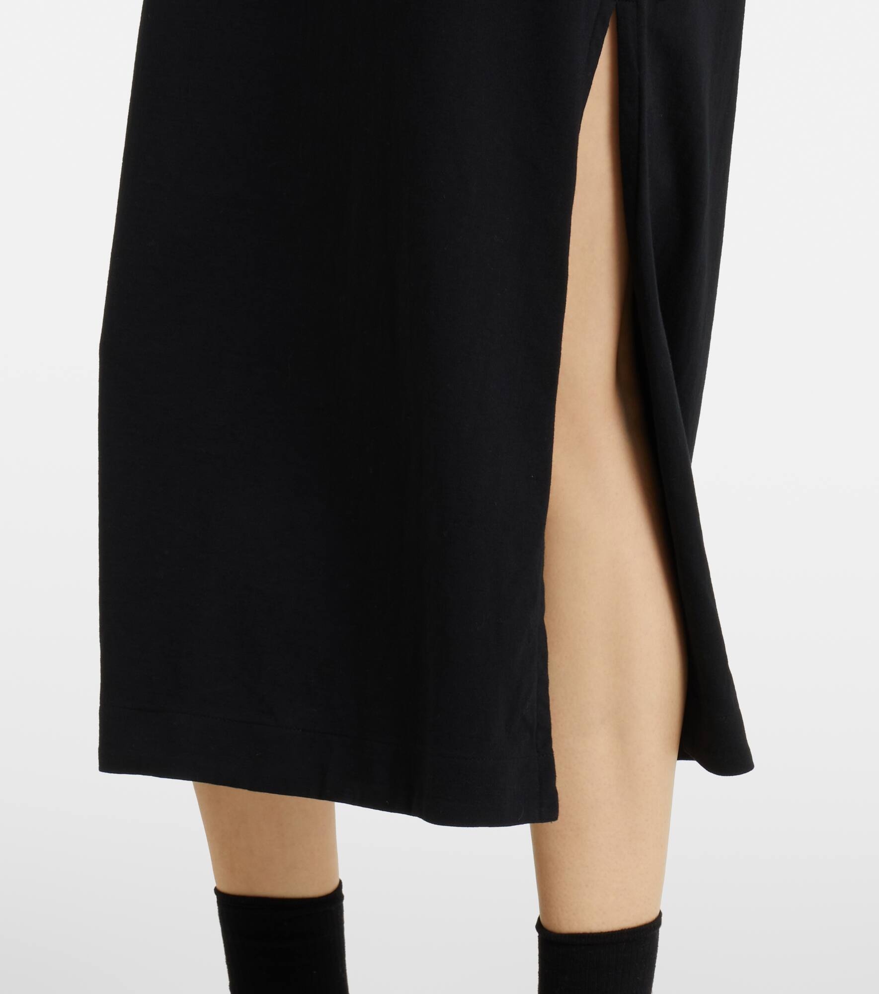 Puff-sleeve cotton-blend jersey midi dress - 5