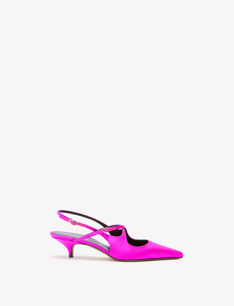 Slash Crossover Slingback Pumps in Satin - 1