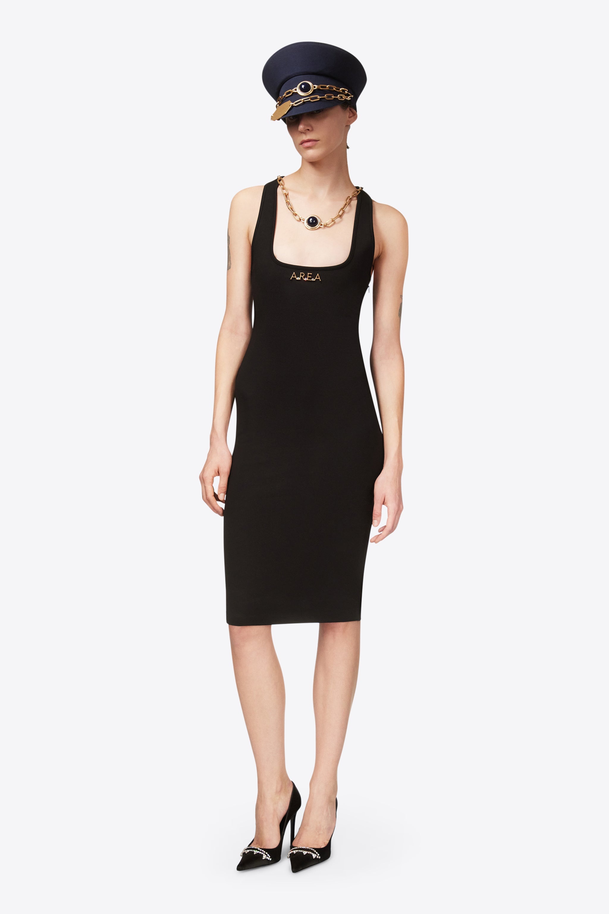 'AREA' NAMEPLATE TANK MIDI DRESS - 4