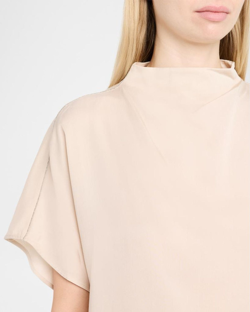 Chain-Trim Mock-Neck Shirt 5
