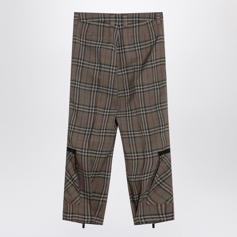 Burberry Cargo Pants Check Pattern In Silk Blend Men - 2