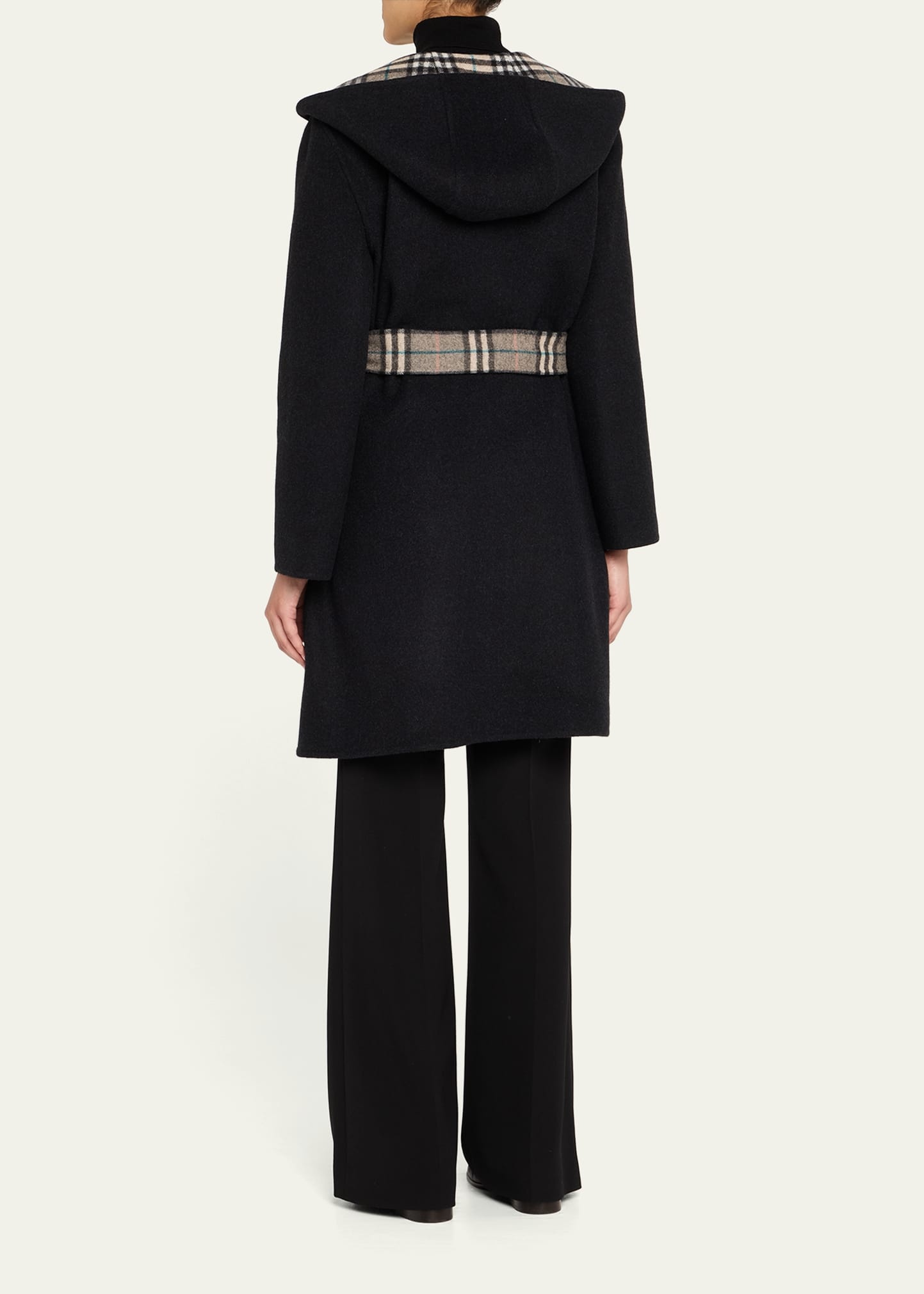 Hampshire Hooded Wool Wrap Coat - 3