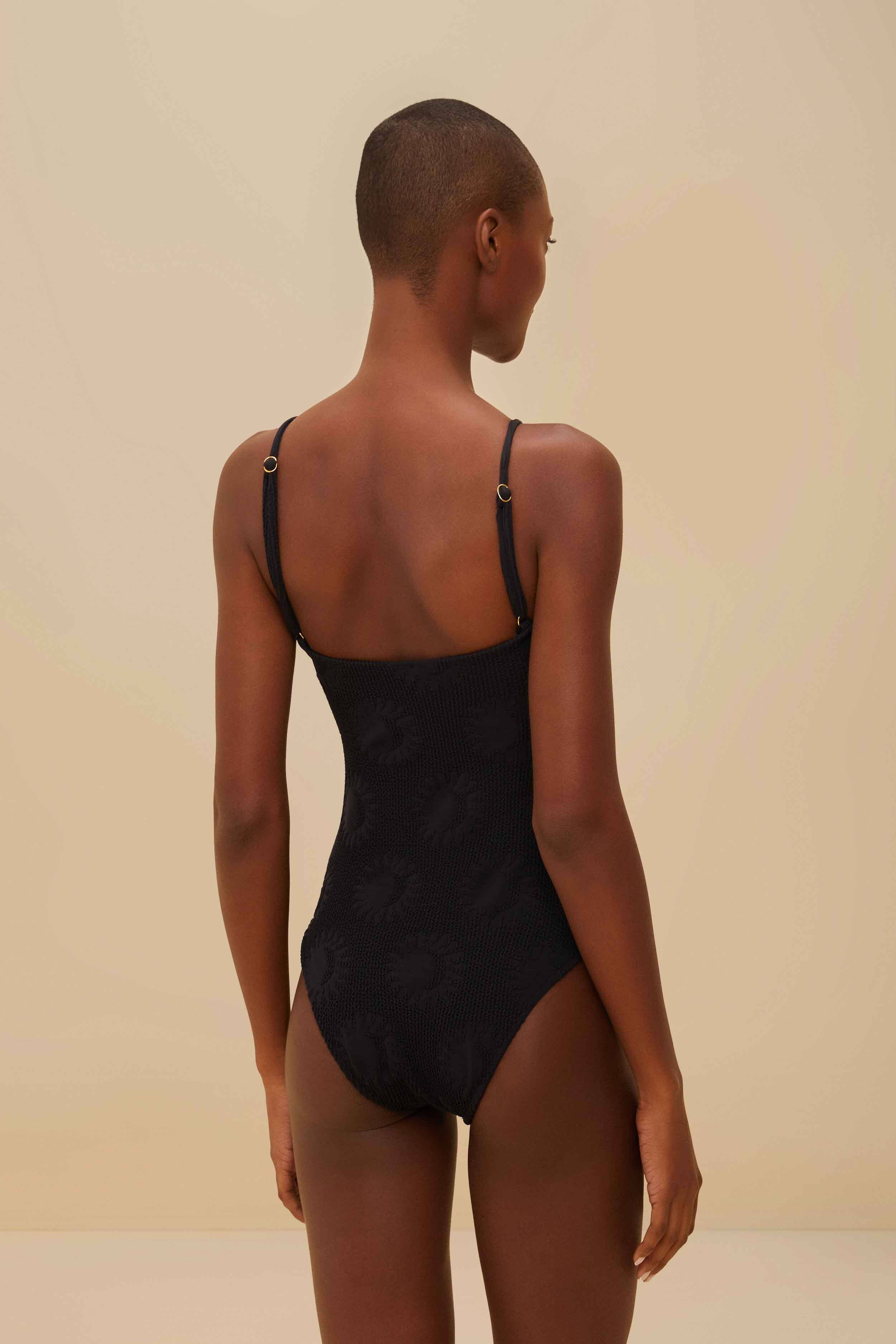 Black Sunny Moon One-Piece Swimsuit - 3