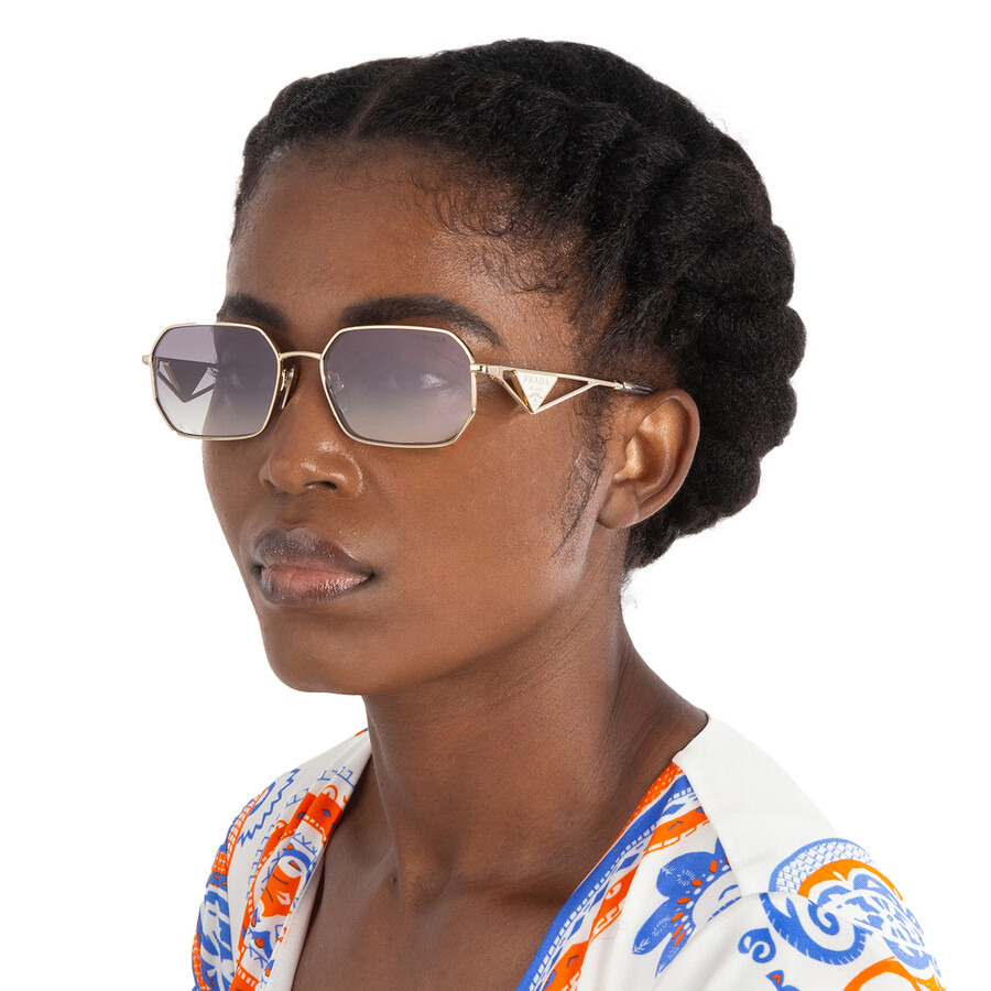 Prada Blue Gradient Mirror Silver Geometric Ladies Sunglasses PR A51S ZVN30C 58 - 2