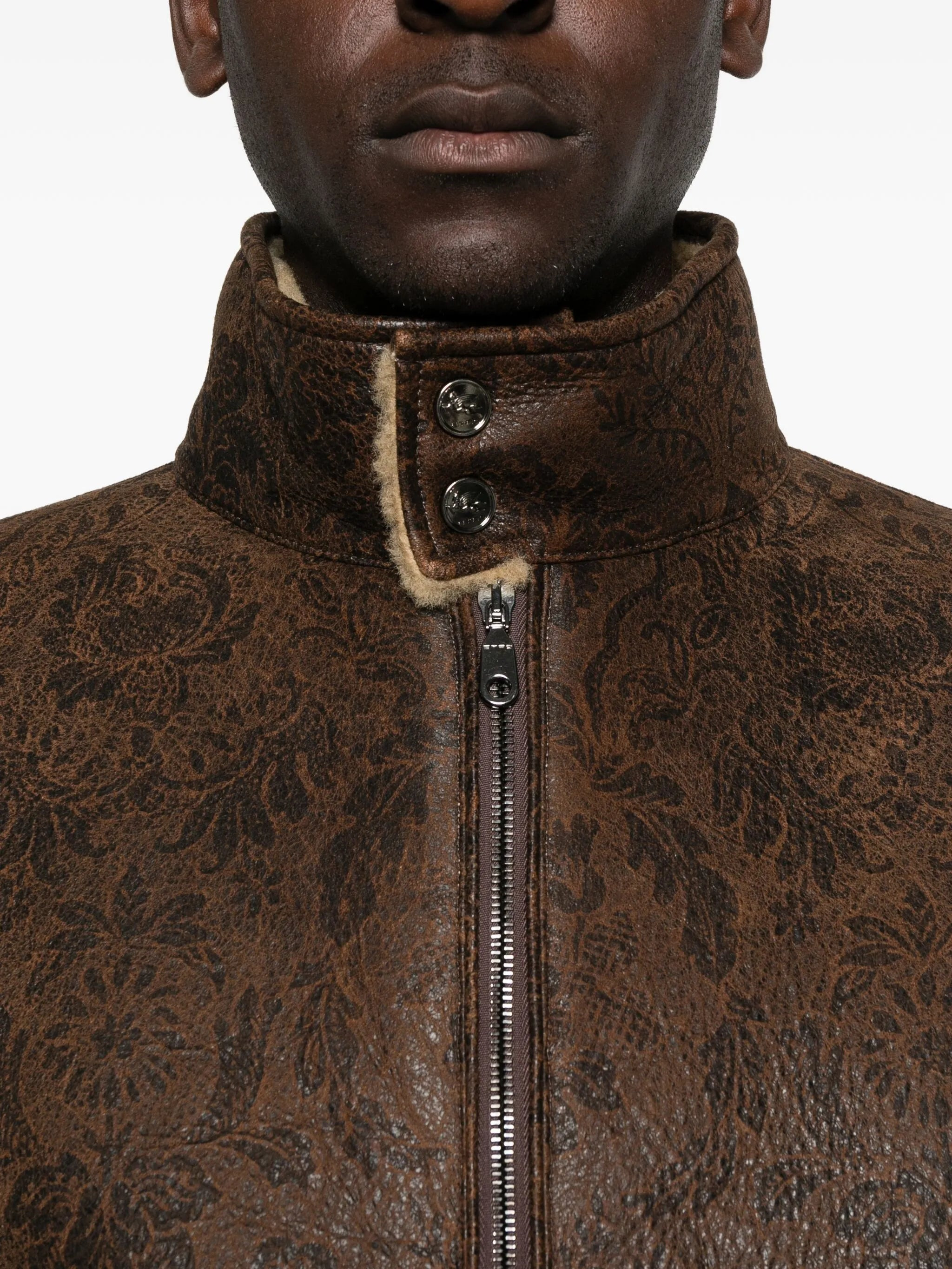 Etro Floral-pattern Leather Jacket - 4