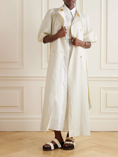 GABRIELA HEARST Iona double-breasted belted linen trench coat outlook